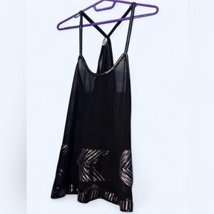 BB Dakota Black Tank Top with Silver Details